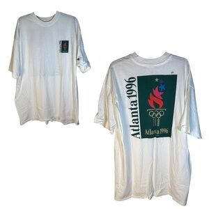 Vintage Champion Atlanta Olympics Tee Shirt XXL Short Sleeve Ivory Single Stitch